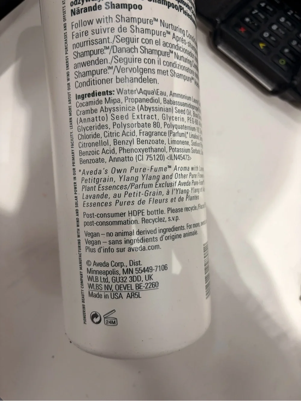 Aveda Shampure Calming aroma shampoo jumbo size 33.8oz/1L. New 2024